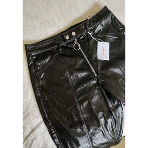 Good American Patent Leather (faux) Black pants